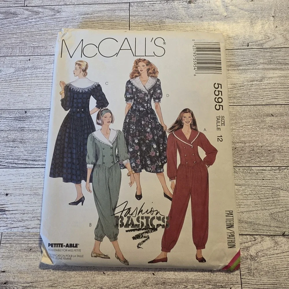 McCall's 5595 Pattern Double Breasted Dress/Jumpsuit Size 8 UNCUT